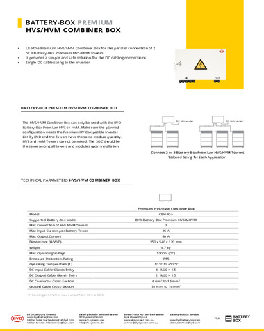 HVS/HVM COMBINER BOX