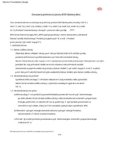 Záruční podmínky